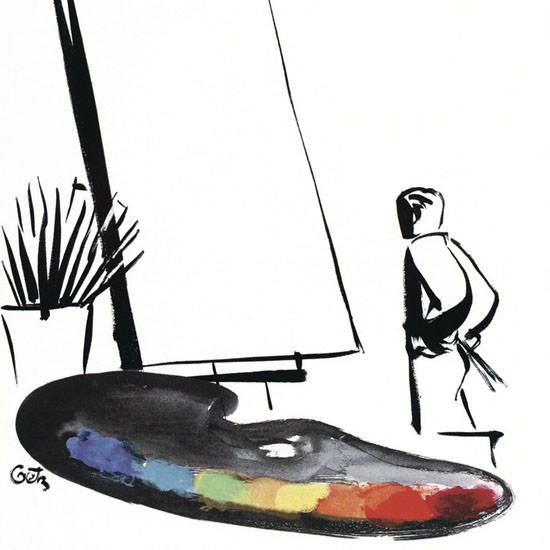 Arthur Getz The New Yorker 1959_10_17 Copyright crop | Best of Vintage Cover Art 1900-1970