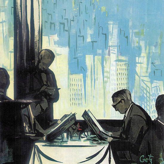 Arthur Getz The New Yorker 1960_01_16 Copyright crop | Best of Vintage Cover Art 1900-1970
