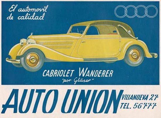 Audi Auto Union Cabriolet Wanderer Automobile | Vintage Cars 1891-1970