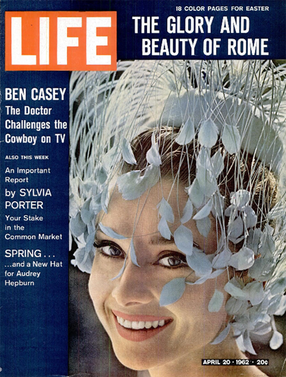 Audrey Hepburn Spring New Hat 20 Apr 1962 Copyright Life Magazine | Life Magazine Color Photo Covers 1937-1970