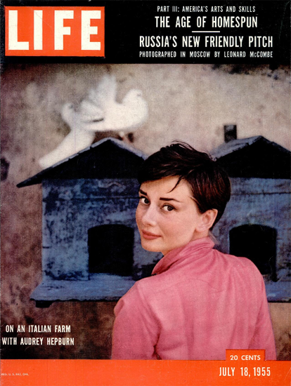 Audrey Hepburn on an Italian Farm 18 Jul 1955 Copyright Life Magazine | Life Magazine Color Photo Covers 1937-1970