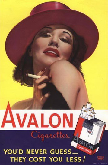 Avalon Cigarettes Pin Up Girl | Sex Appeal Vintage Ads and Covers 1891-1970