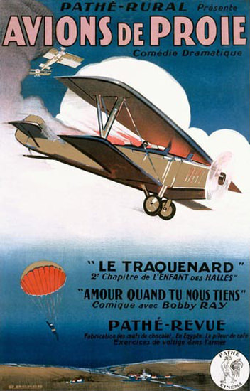 Avions De Proie Le Traquenard Pathe-Revue | Vintage Ad and Cover Art 1891-1970