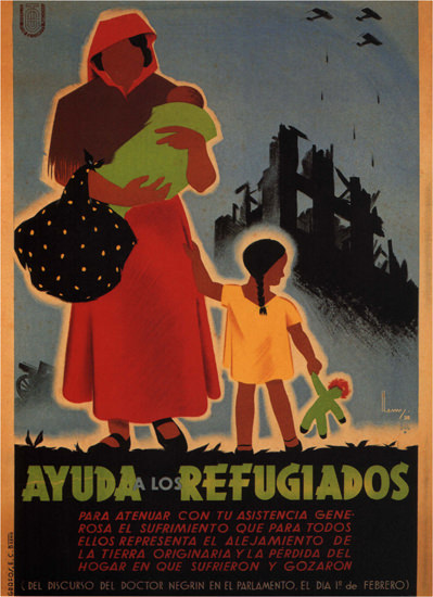 Ayuda A Los Refugiados Spain Espana | Vintage War Propaganda Posters 1891-1970
