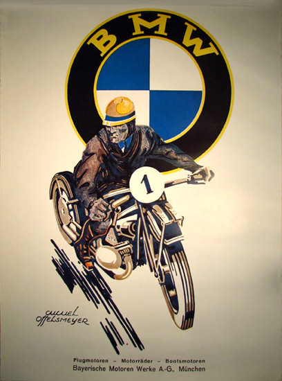BMW Motorcycle Muenchen 1925 Munich | Vintage Travel Posters 1891-1970