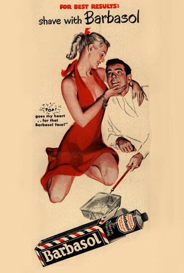 Barbasol Shaving Cream 1948 Pin-Up Girl What | Sex Appeal Vintage Ads and Covers 1891-1970