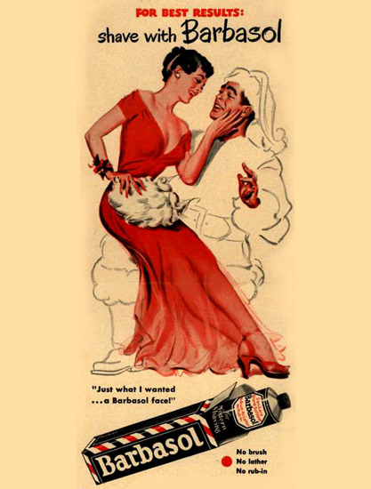 Barbasol Shaving Cream Pin-Up Santa Claus 1949 | Sex Appeal Vintage Ads and Covers 1891-1970