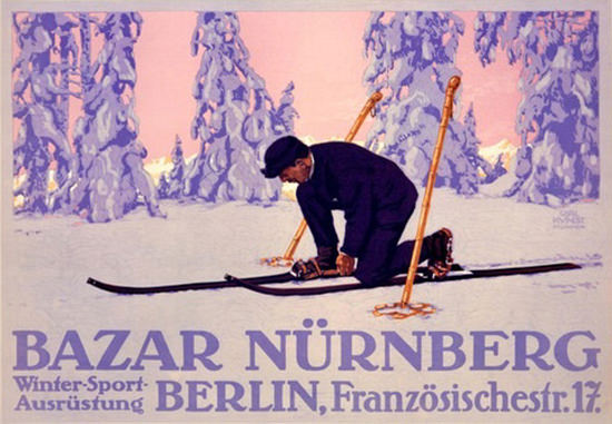 Bazar Nuernberg Wintersport Berlin Carl Kunst | Vintage Travel Posters 1891-1970