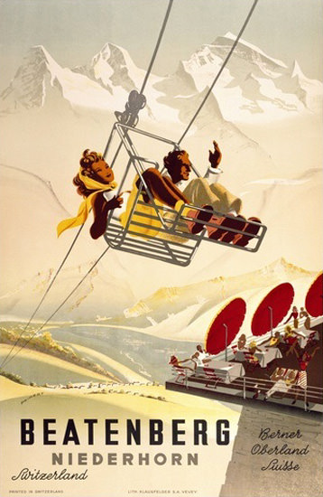 Beatenberg Niederhorn Chair Lift BernerOberland | Vintage Travel Posters 1891-1970