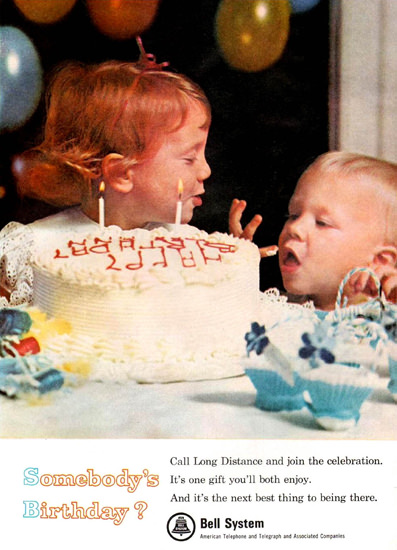 Bell Telephone Children Birthday Party 1965 | Vintage Ad and Cover Art 1891-1970