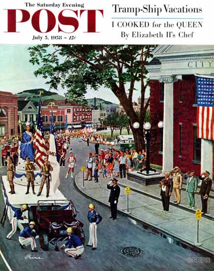 Ben Kimberly Prins Saturday Evening Post Float Flat 1958_07_05 | Sat Eve Post 1931-69 Ben Kimberly Prins Saturday Evening Post Float Flat 1958_07_05 | The Saturday Evening Post Graphic Art Covers 1931-1969
