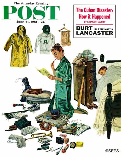 Ben Kimberly Prins Saturday Evening Post Summer Camp 1961_06_24 | The Saturday Evening Post Graphic Art Covers 1931-1969