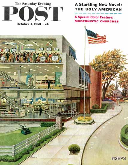Ben Kimberly Prins Saturday Evening Post World Series TV 1958_10_04 | The Saturday Evening Post Graphic Art Covers 1931-1969