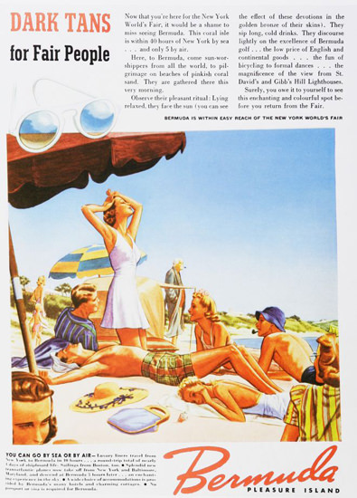 Bermuda Pleasure Island Dark Tans For Fair 1930s | Sex Appeal Vintage Ads and Covers 1891-1970