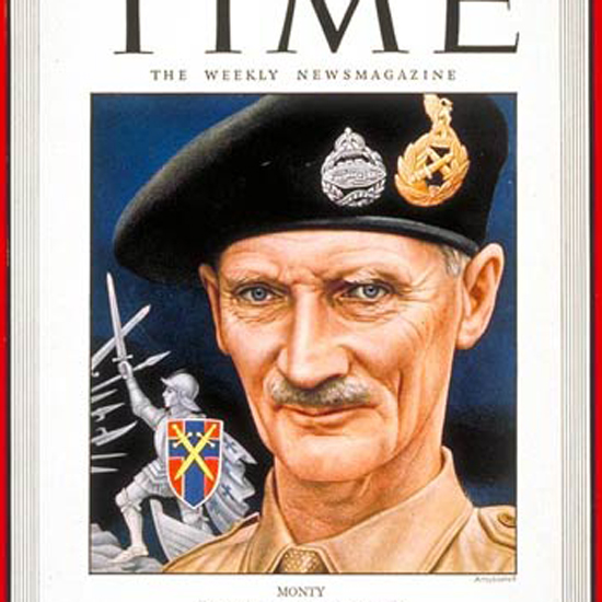 Bernard L Montgomery Time Magazine 1944-07 Boris Artzybasheff crop | Best of Vintage Cover Art 1900-1970