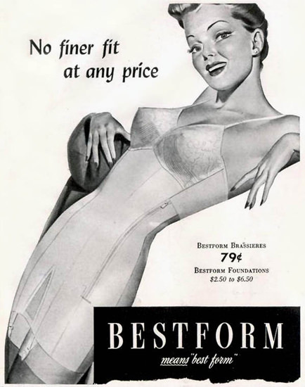 Bestform Girdles Bras Lingerie No Finer Fit 1942 | Sex Appeal Vintage Ads and Covers 1891-1970