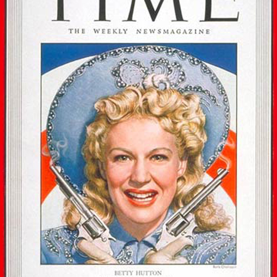 Betty Hutton Time Magazine 1950-04 by Boris Chaliapin crop | Best of Vintage Cover Art 1900-1970