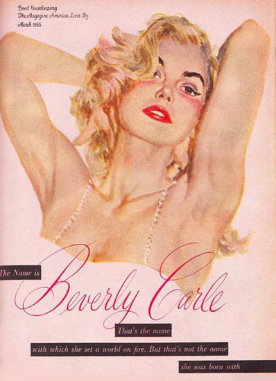 Beverly Carle 1955 She Set A World On Fire | Sex Appeal Vintage Ads and Covers 1891-1970