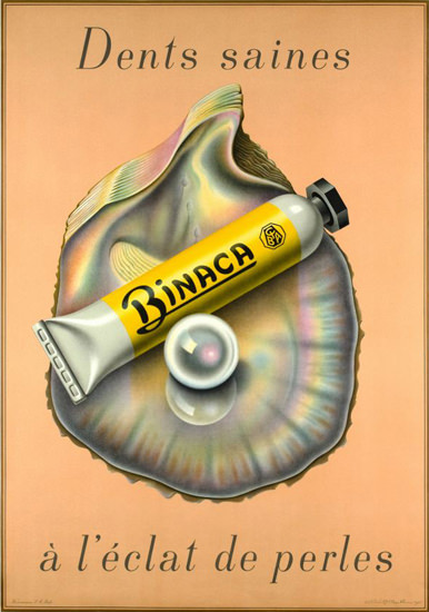 Binaca Dents Saines Eclat Perles Switzerland 1945 | Vintage Ad and Cover Art 1891-1970
