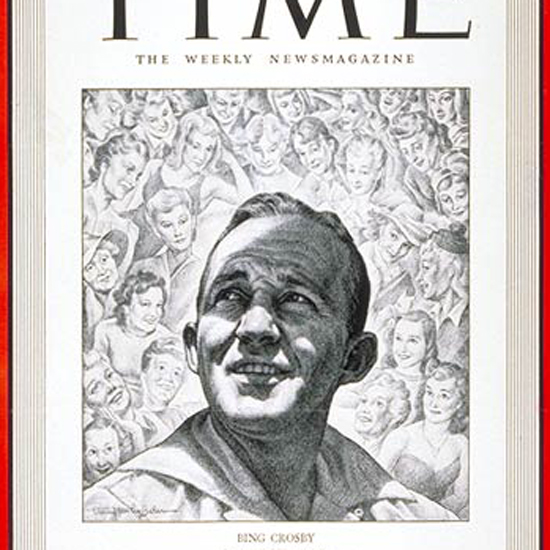 Bing Crosby Time Magazine 1941-04 by Ernest Hamlin Baker crop | Best of Vintage Cover Art 1900-1970