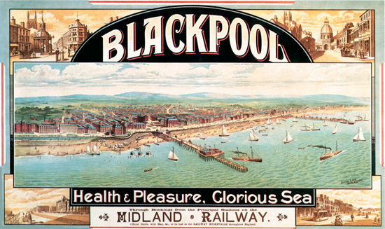 Blackpool Midland Railway Health Pleasure Sea | Vintage Travel Posters 1891-1970
