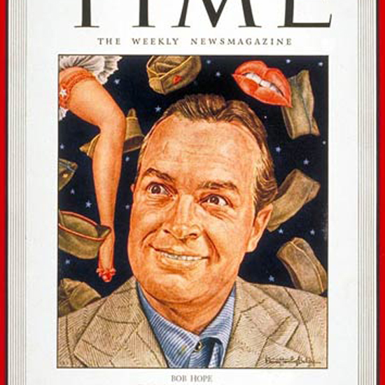 Bob Hope Time Magazine 1943-09 by Ernest Hamlin Baker crop | Best of 1940s Ad and Cover Art
