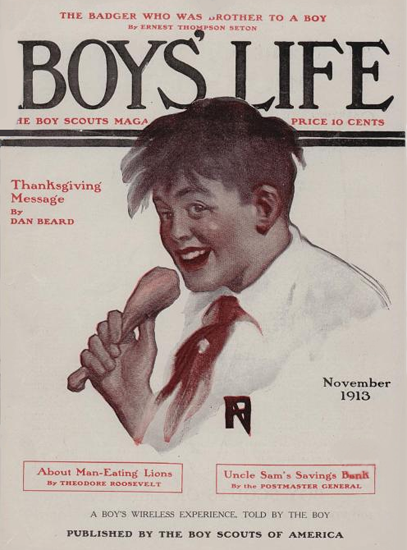 Boys Life November 1913 Norman Rockwell | 400 Norman Rockwell Magazine Covers 1913-1963