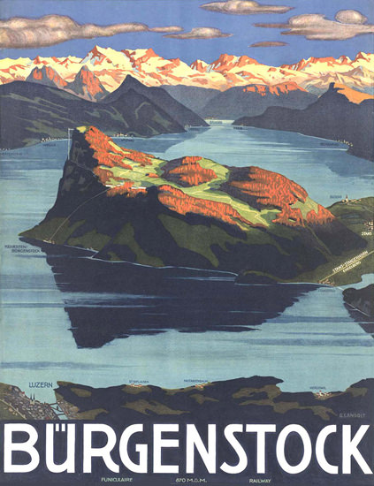 Buergerstock Luftkurort Luzern Switzerland | Vintage Travel Posters 1891-1970