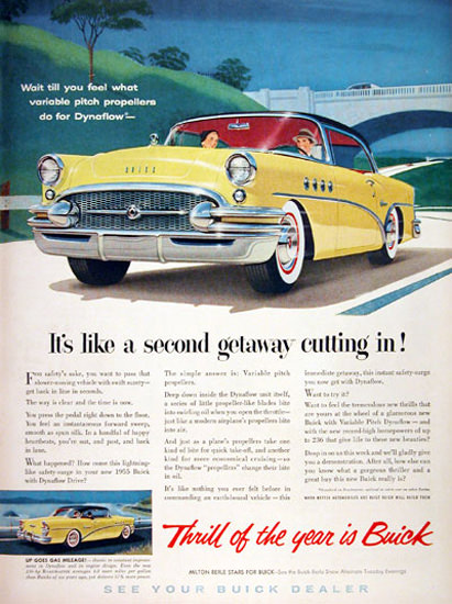 Buick Century 1955 Yellow Second Getaway | Vintage Cars 1891-1970