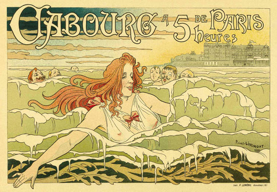 Cabourg Swimming Girl Sea Paris 1896 | Sex Appeal Vintage Ads and Covers 1891-1970