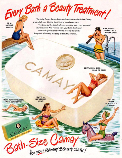 Camay Soap Bath-Size Beauties 1949 | Sex Appeal Vintage Ads and Covers 1891-1970