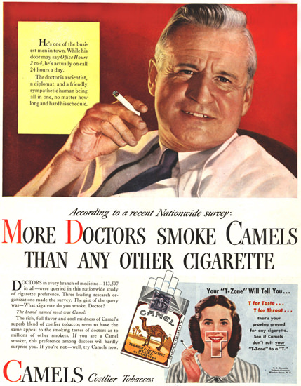 Camel More Doctors Smoke Camels 1946 | Vintage Ad and Cover Art 1891-1970