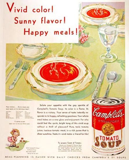 Campbells Tomato Soup 1931 | Vintage Ad and Cover Art 1891-1970