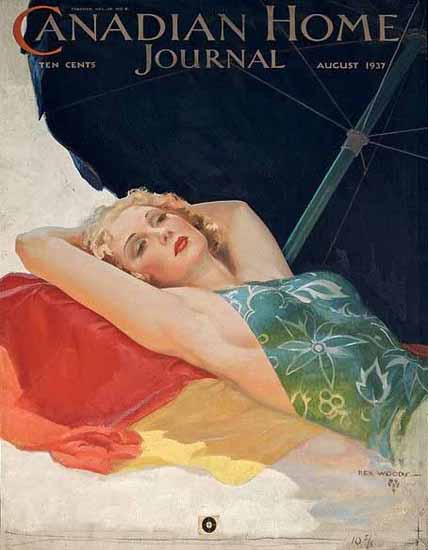 Canadian Home Journal Cover 1937 Rex Woods Sex Appeal | Sex Appeal Vintage Ads and Covers 1891-1970