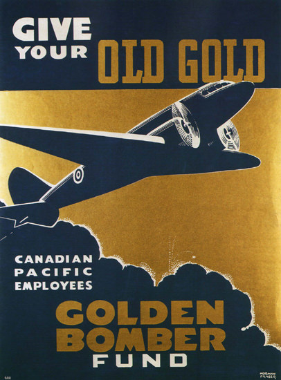 Canadian Pacific Employees Golden Bomber Fund | Vintage War Propaganda Posters 1891-1970