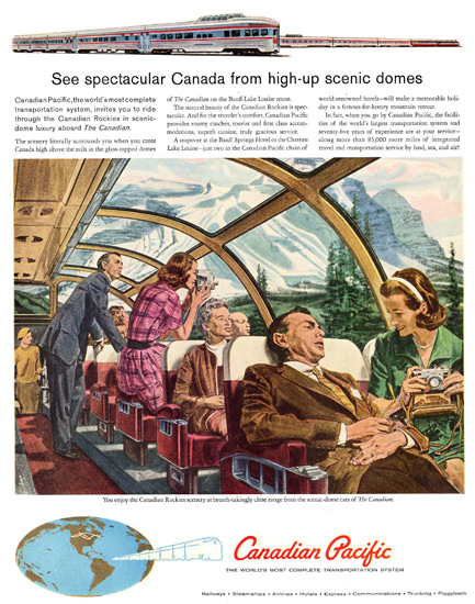 Canadian Pacific High-Up Scenic Domes 1960 | Vintage Travel Posters 1891-1970