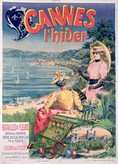 Cannes Hiver Casino Des Fleurs 1892 In Winter | Vintage Travel Posters 1891-1970