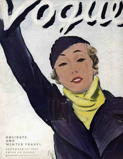 Carl Erickson Vogue Cover 1932-12-15 Copyright | Vogue 1902-1958 Carl Erickson Vogue Cover 1932-12-15 Copyright | Vogue Magazine Graphic Art Covers 1902-1958