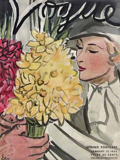 Carl Erickson Vogue Cover 1933-01-15 Copyright | Vogue Magazine Graphic Art Covers 1902-1958