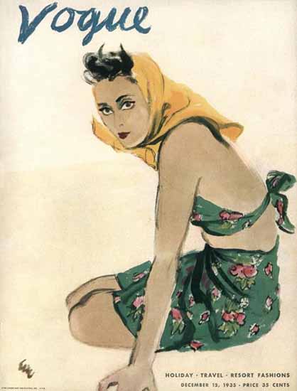 Carl Erickson Vogue Cover 1935-12-15 Copyright | Vogue Magazine Graphic Art Covers 1902-1958
