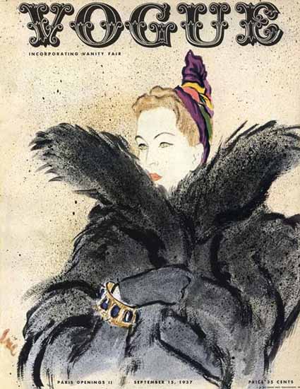 Carl Erickson Vogue Cover 1937-09-15 Copyright | Vogue Magazine Graphic Art Covers 1902-1958