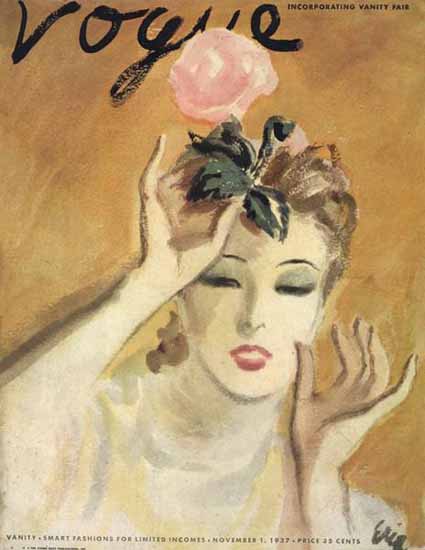 Carl Erickson Vogue Cover 1937-11-01 Copyright | Vogue Magazine Graphic Art Covers 1902-1958