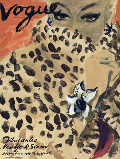 Carl Erickson Vogue Cover 1939-11-15 Copyright | Vogue Magazine Graphic Art Covers 1902-1958