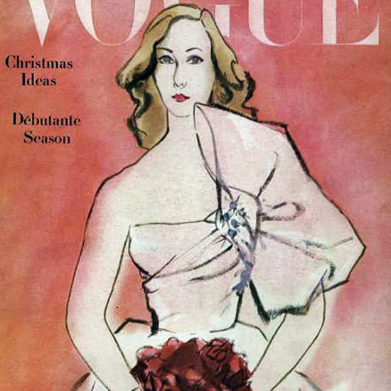 Carl Erickson Vogue Cover 1945-12-15 Copyright crop | Best of 1940s Ad and Cover Art