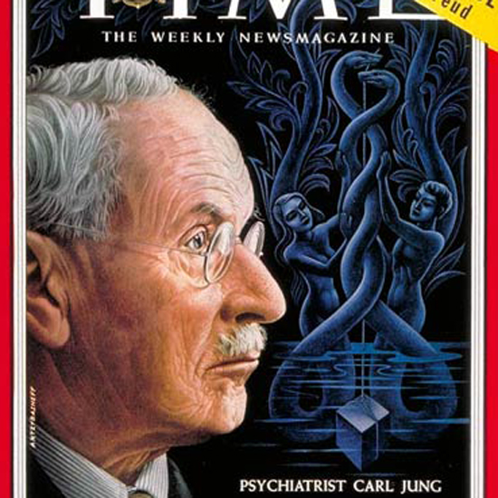 Carl Jung Time Magazine 1955-02 by Boris Artzybasheff crop | Best of Vintage Cover Art 1900-1970