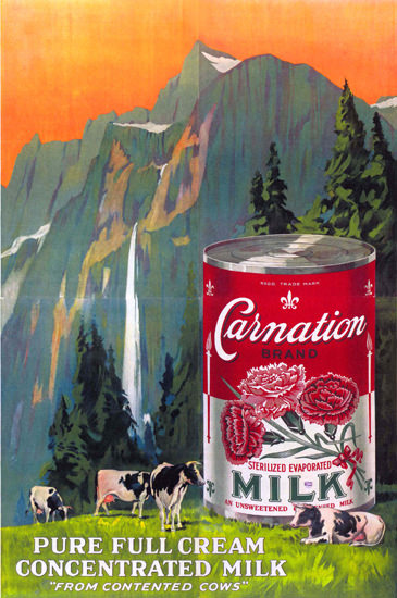 Carnation Concentrated Milk United Kingdom | Vintage Ad and Cover Art 1891-1970