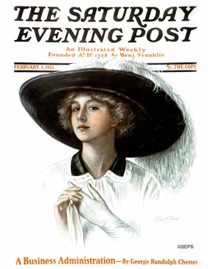 Carol Aus Saturday Evening Post Cover Art 1913_02_01 | The Saturday Evening Post Graphic Art Covers 1892-1930