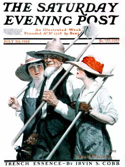 Charles A MacLellan Cover Artist Saturday Evening Post 1918_07_20 | The Saturday Evening Post Graphic Art Covers 1892-1930