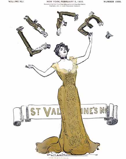 Charles Dana Gibson Life Magazine St Valentine 1903-02-05 Copyright | Life Magazine Graphic Art Covers 1891-1936