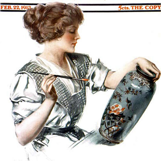 Charles David Williams Saturday Evening Post 1913_02_22 Copyright crop | Best of 1891-1919 Ad and Cover Art